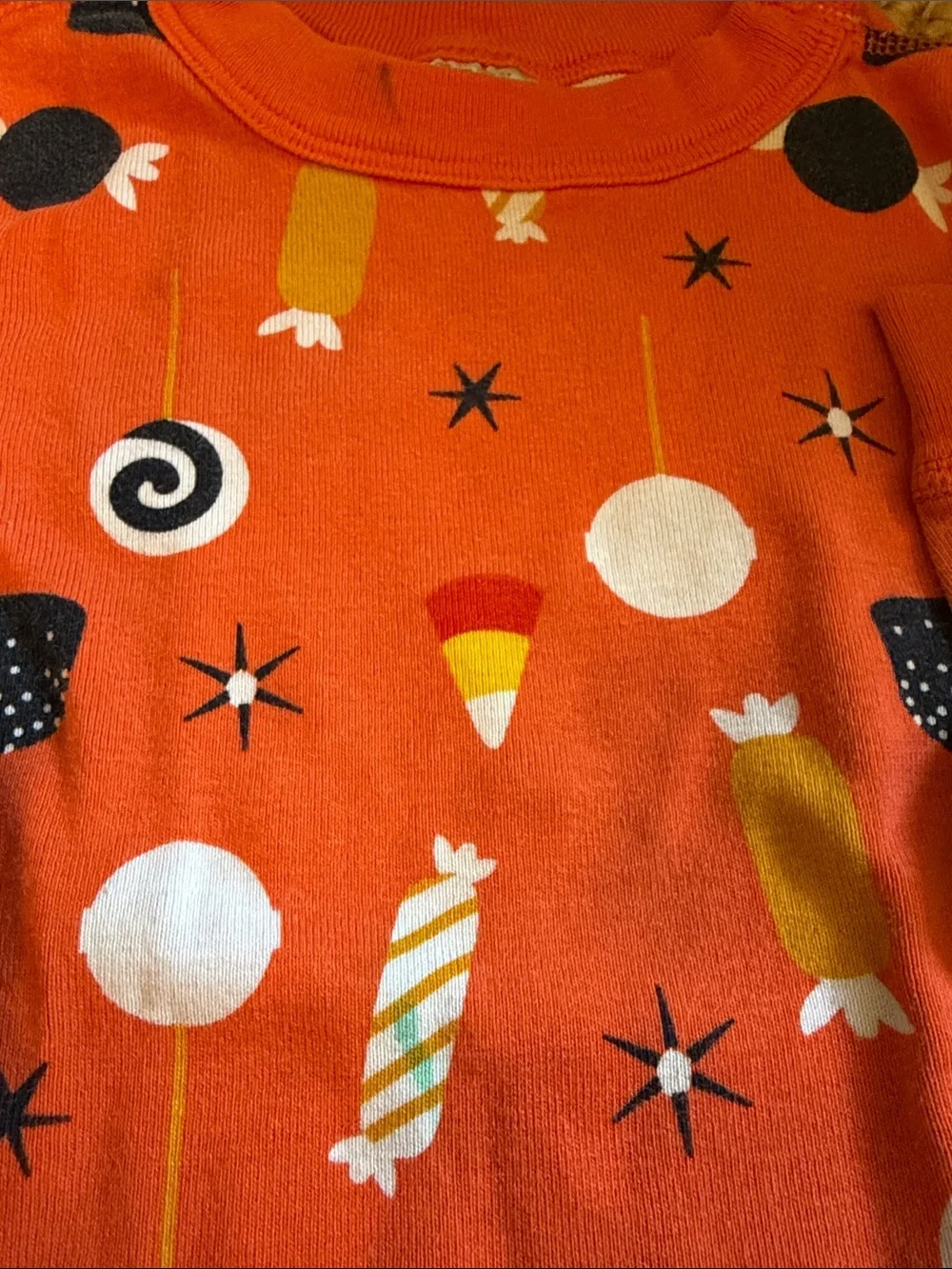 Hanna Andersson Orange Candy-Print Pajama Set Halloween 🎃